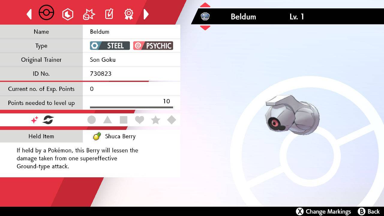 Pokemon Sword and Shield Shiny Beldum 6IV-EV Trained - Pokemon4Ever