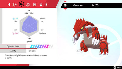 Pokemon Sword and Shield Shiny Groudon 6IV-EV Trained – Pokemon4Ever