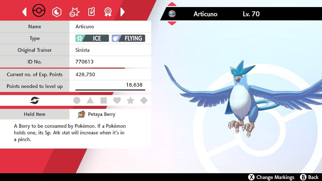 Pokemon Sword and Shield Articuno 6IV-EV Trained - Pokemon4Ever