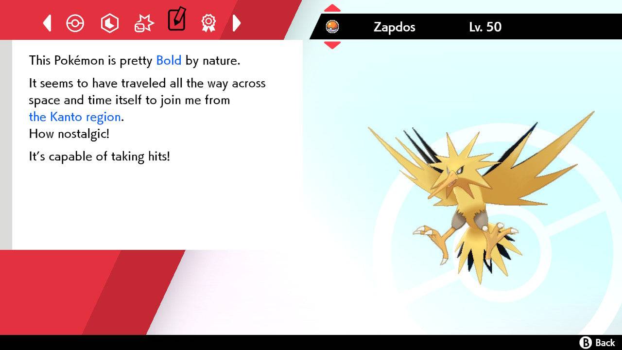 Pokemon Sword and Shield Zapdos 6IV-EV Trained - Pokemon4Ever