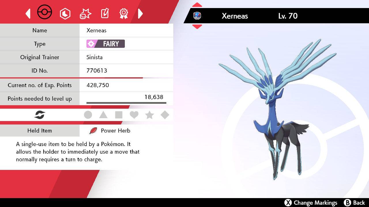 Pokemon Sword and Shield Xerneas 6IV-EV Trained - Pokemon4Ever