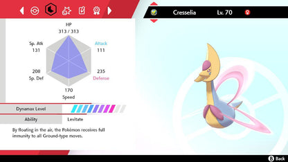 Pokemon Sword and Shield Cresselia 6IV-EV Trained - Pokemon4Ever