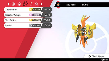 Pokemon Sword and Shield Tapu Koko 6IV-EV Trained - Pokemon4Ever