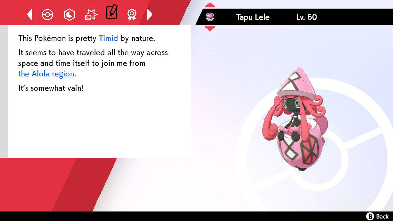 Pokemon Sword and Shield Tapu Lele 6IV-EV Trained - Pokemon4Ever