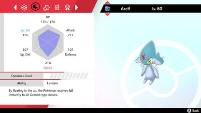 Pokemon Sword and Shield Azelf 6IV-EV Trained - Pokemon4Ever