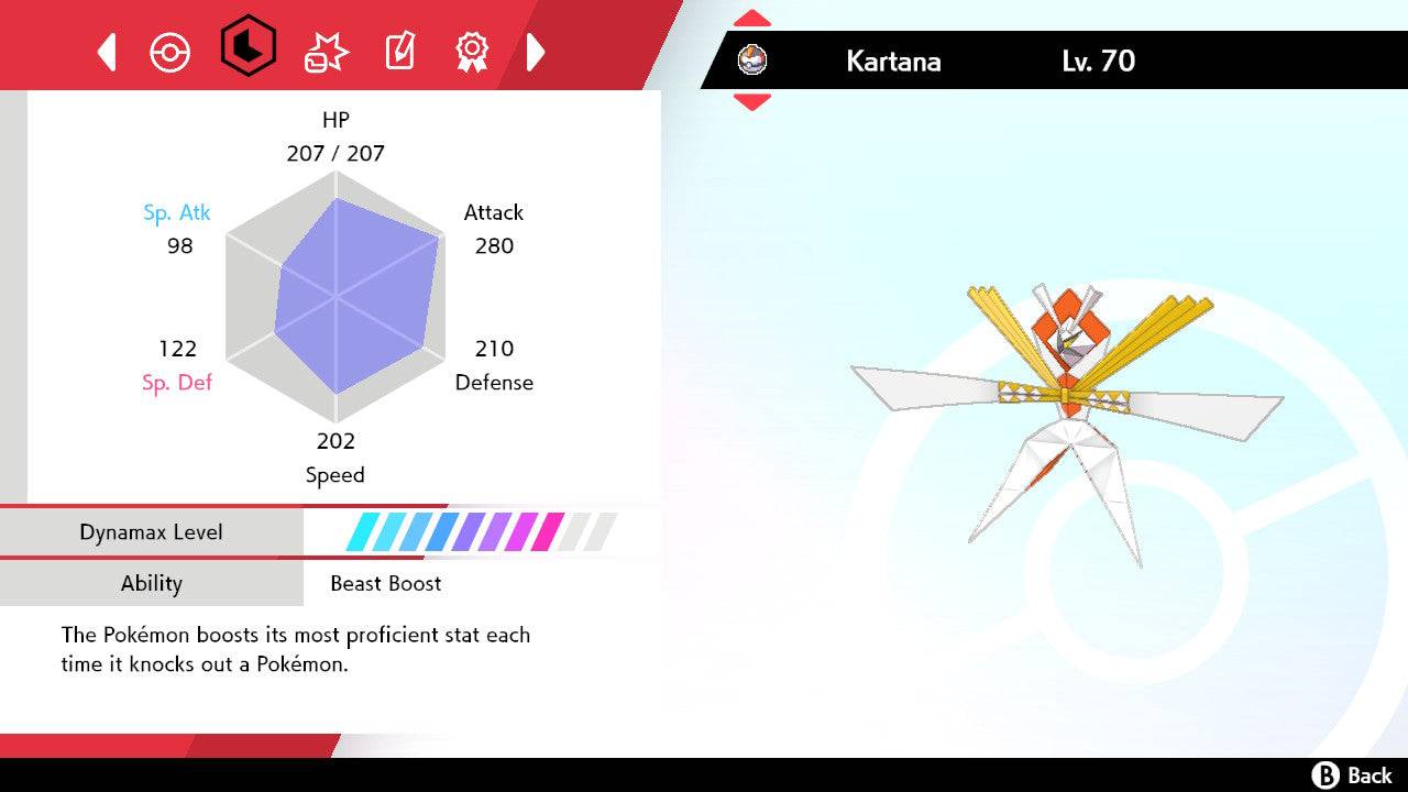 Pokemon Sword and Shield Kartana 6IV-EV Trained - Pokemon4Ever