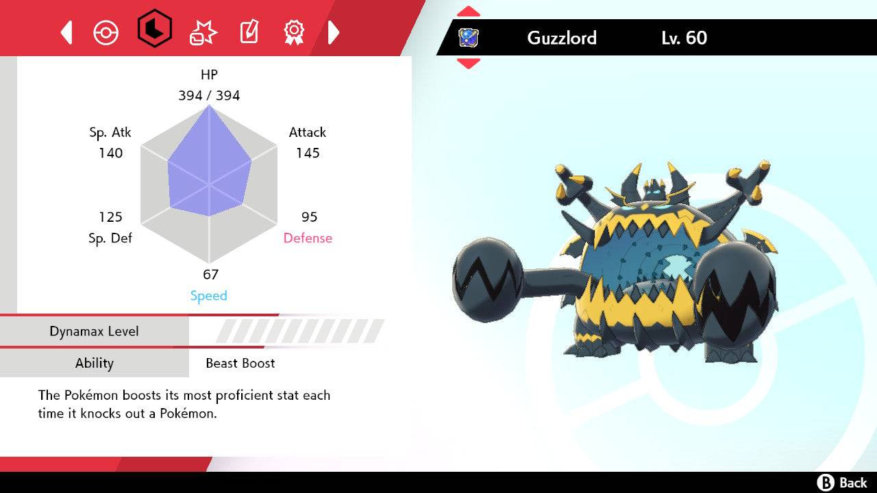 Pokemon Sword and Shield Guzzlord 6IV-EV Trained - Pokemon4Ever