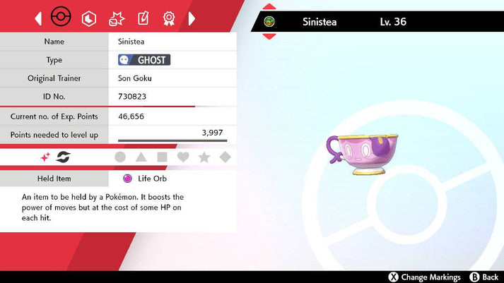 Pokemon Sword and Shield Ultra Shiny Sinistea Antique Form 6IV-EV Trai ...