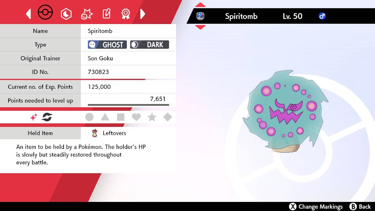 Pokemon Sword and Shield Shiny Spiritomb 6IV-EV Trained - Pokemon4Ever