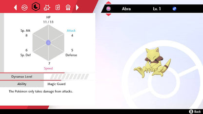 Pokemon Sword and Shield Shiny Abra 6IV-EV Trained - Pokemon4Ever