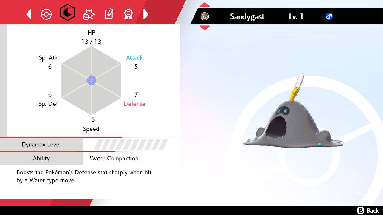 Pokemon Sword and Shield Shiny Sandygast 6IV-EV Trained - Pokemon4Ever