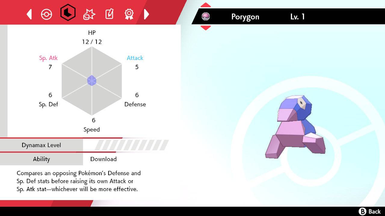 Pokemon Sword and Shield Shiny Porygon 6IV-EV Trained - Pokemon4Ever
