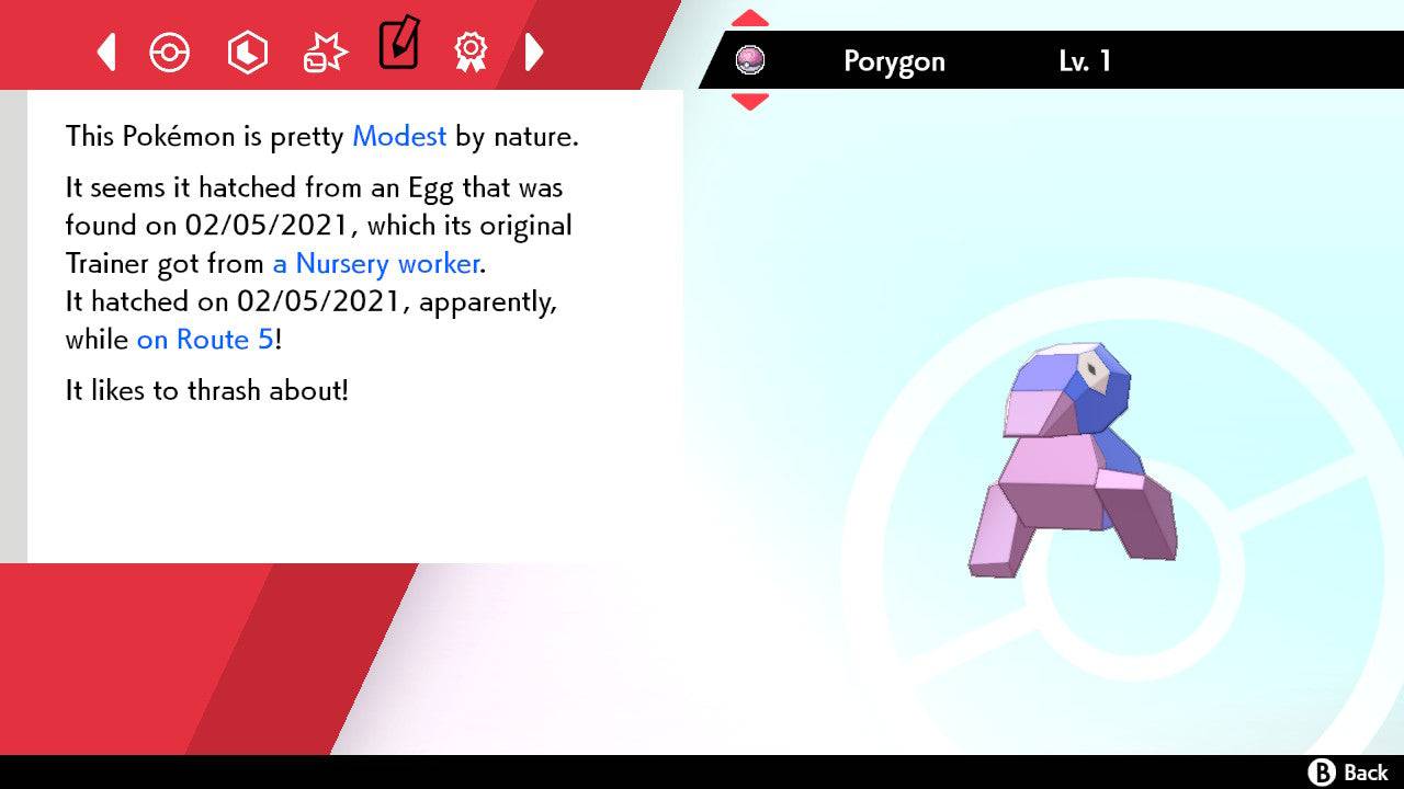 Pokemon Sword and Shield Shiny Porygon 6IV-EV Trained - Pokemon4Ever