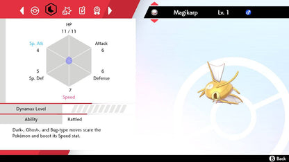 Pokemon Sword and Shield Shiny Magikarp 6IV-EV Trained - Pokemon4Ever