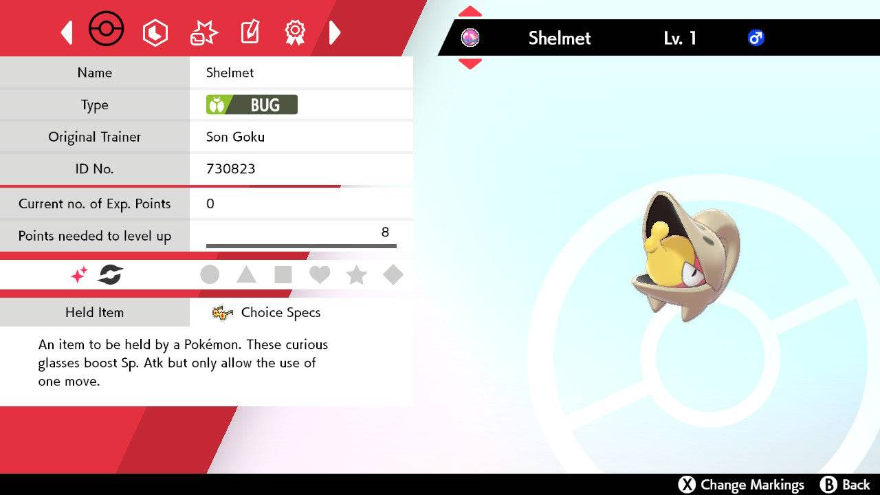 Pokemon Sword and Shield Shiny Shelmet 6IV-EV Trained - Pokemon4Ever