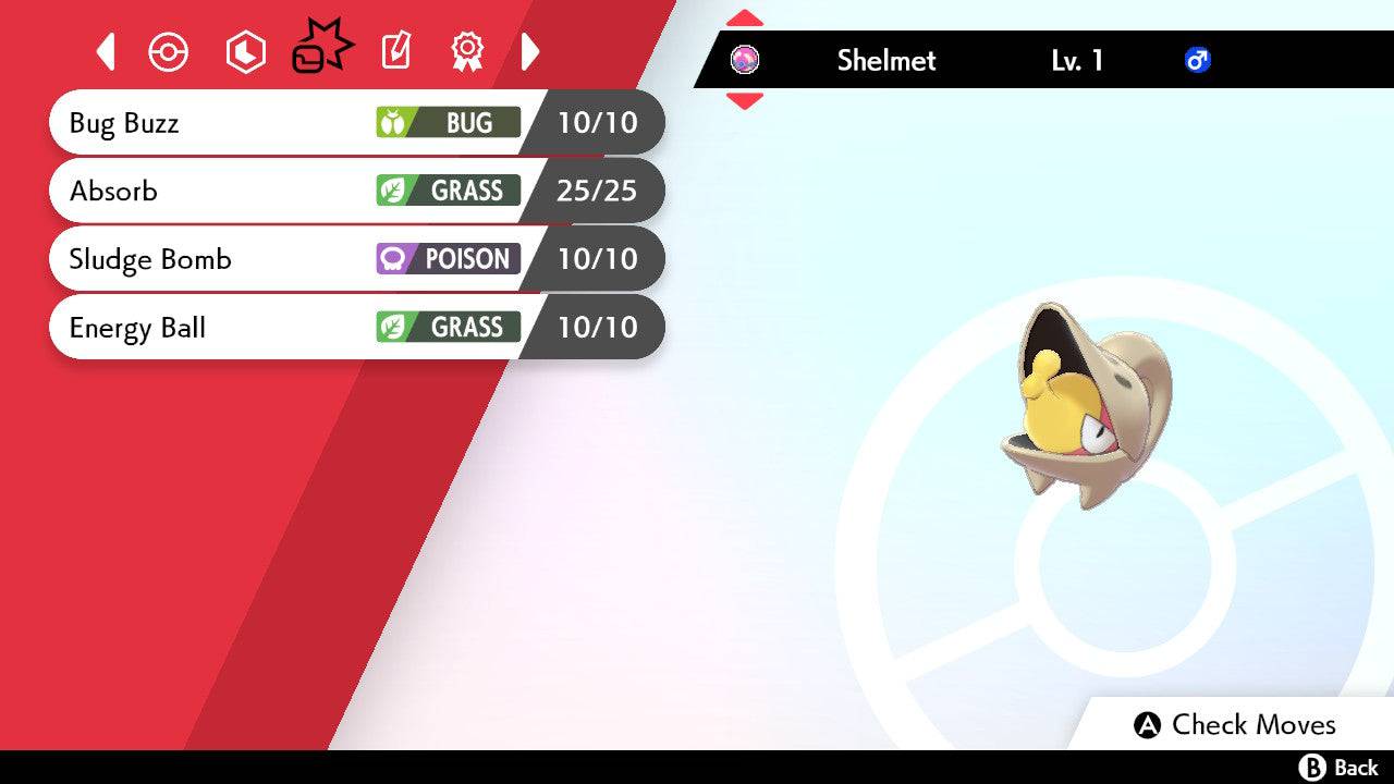 Pokemon Sword and Shield Shiny Shelmet 6IV-EV Trained - Pokemon4Ever