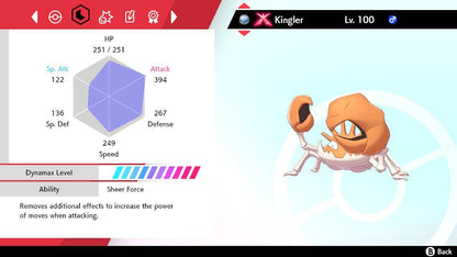 Pokemon Sword and Shield Gigantamax Kingler 6IV-EV Trained - Pokemon4Ever