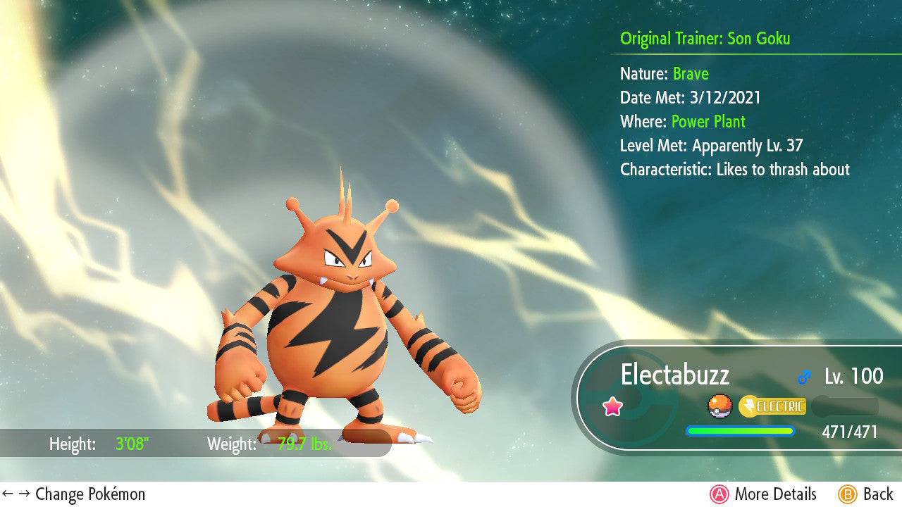 Pokemon Let's Go Shiny Electabuzz 6IV-AV Trained - Pokemon4Ever