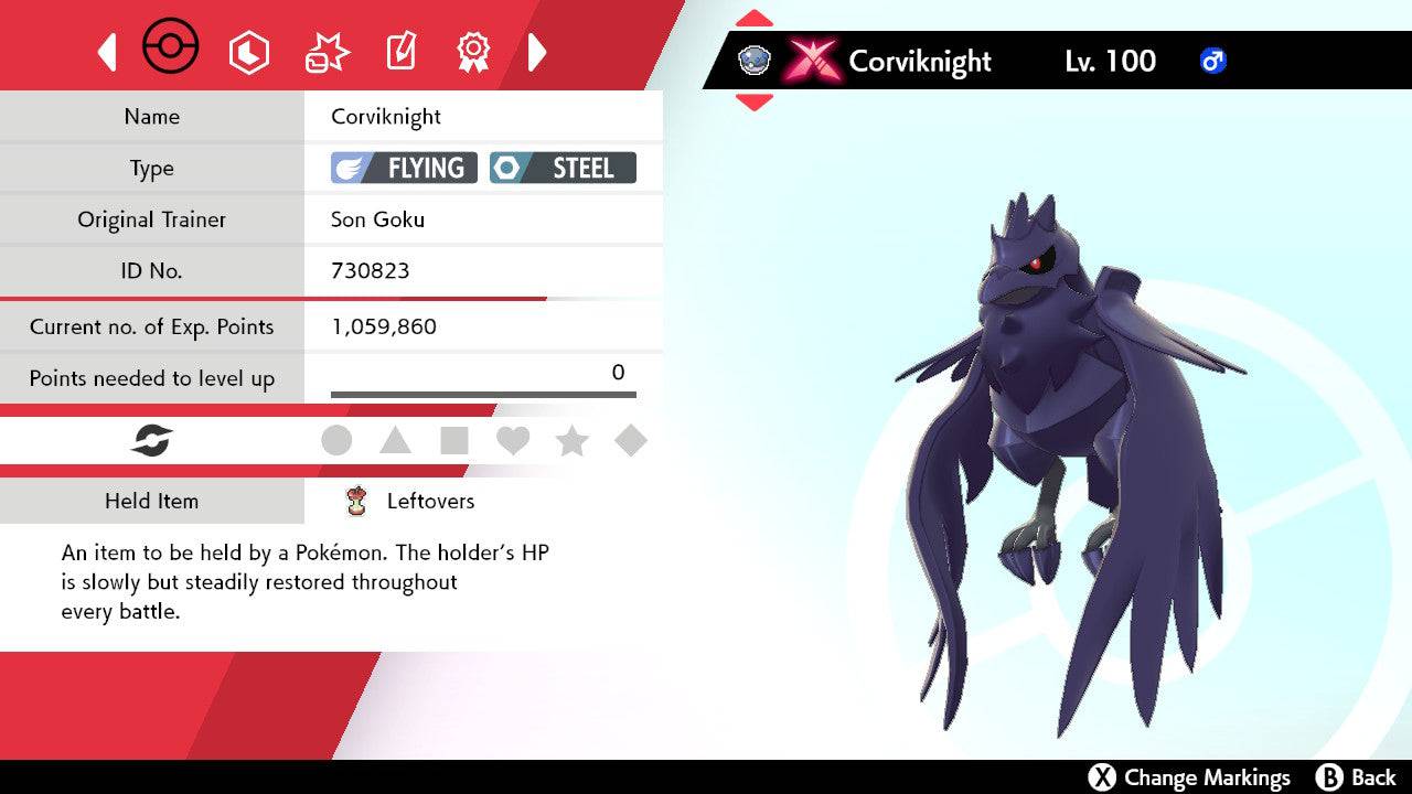 Pokemon Sword and Shield Corviknight 6IV-EV Trained - Pokemon4Ever