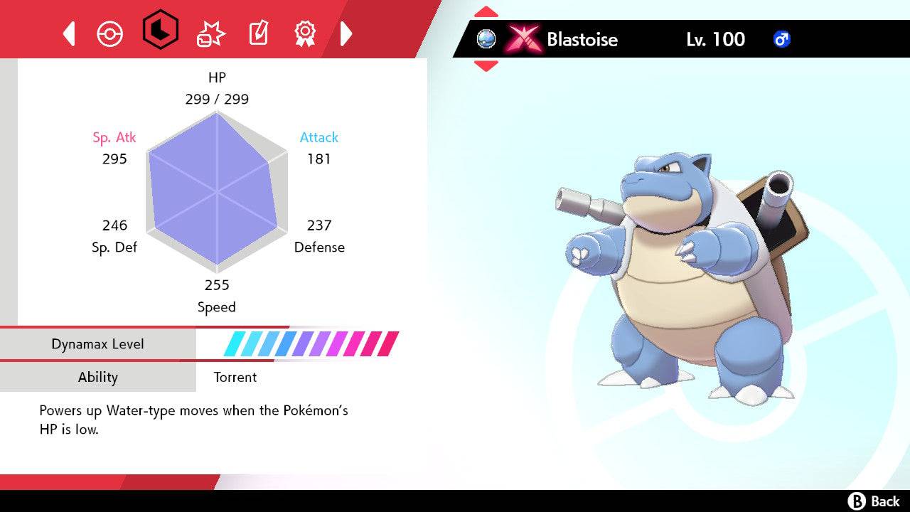 Pokemon Sword and Shield Gigantamax Blastoise 6IV-EV Trained - Pokemon4Ever