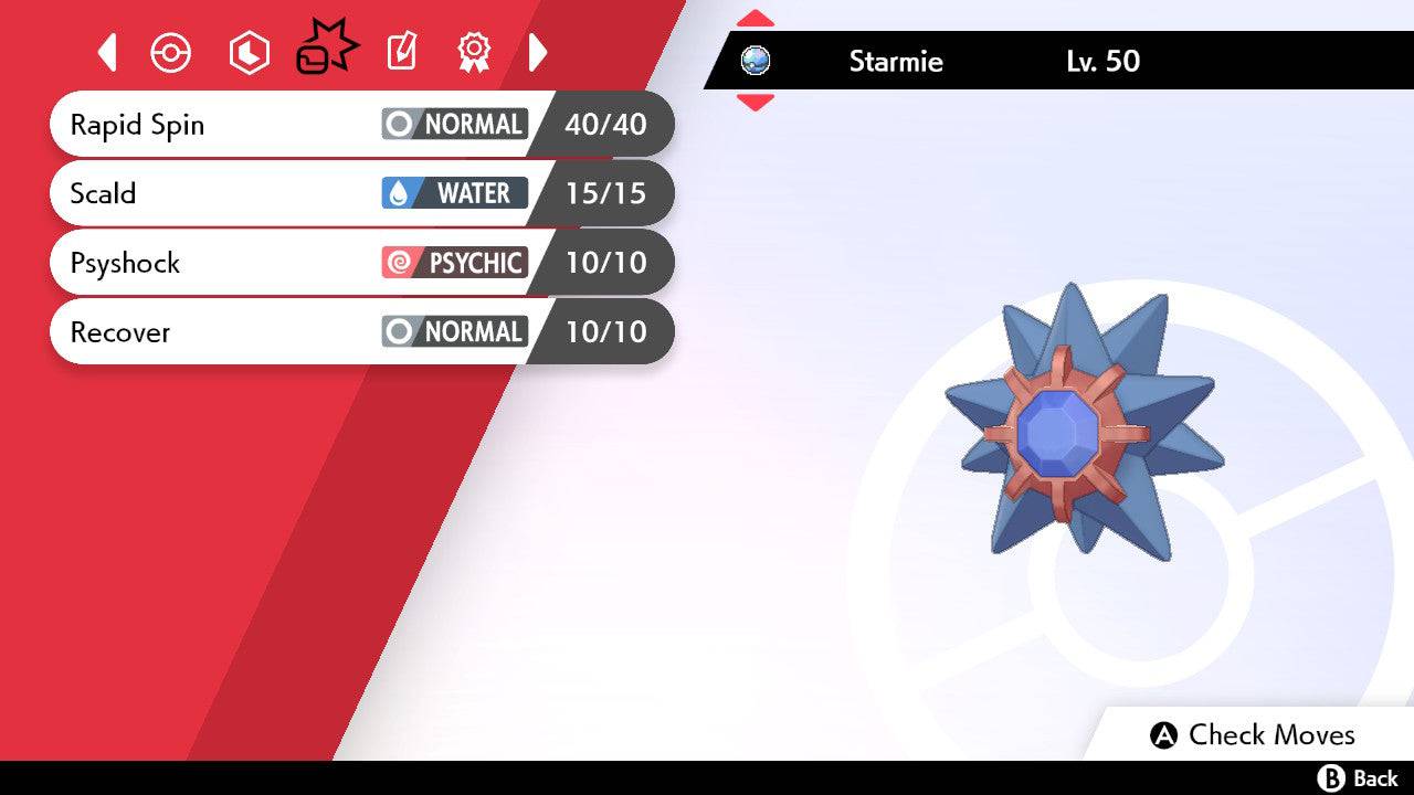 Pokemon Sword and Shield Shiny Starmie 6IV-EV Trained - Pokemon4Ever