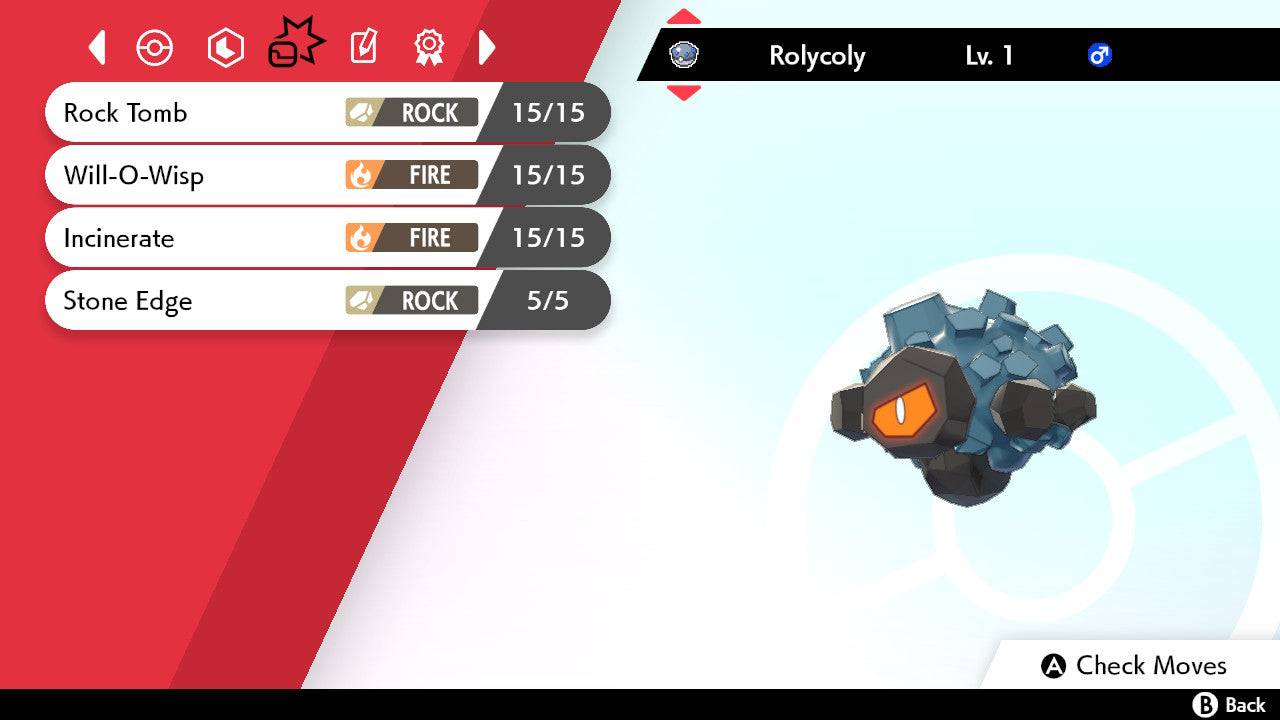 Pokemon Sword and Shield Shiny Rolycoly 6IV-EV Trained - Pokemon4Ever