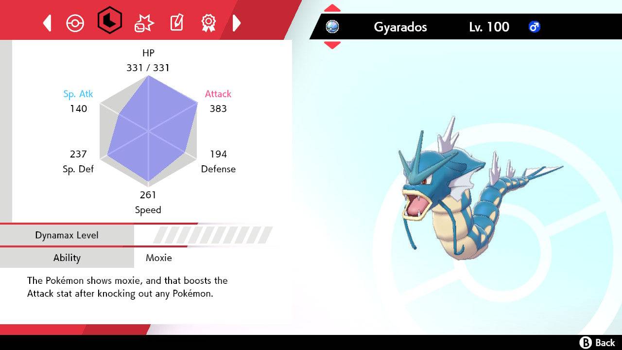 Pokemon Sword and Shield Gyarados 6IV-EV Trained - Pokemon4Ever