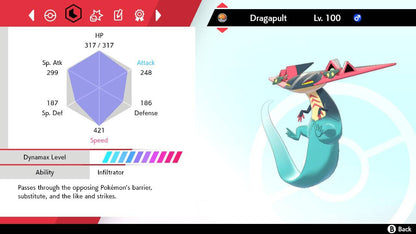 Pokemon Sword and Shield Dragapult 6IV-EV Trained - Pokemon4Ever