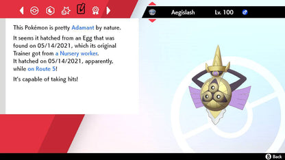 Pokemon Sword and Shield Aegislash 6IV-EV Trained - Pokemon4Ever