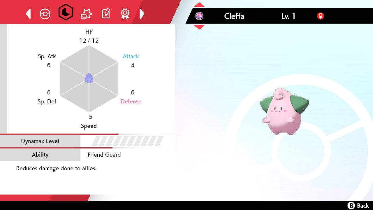 Pokemon Sword and Shield Shiny Cleffa 6IV-EV Trained - Pokemon4Ever