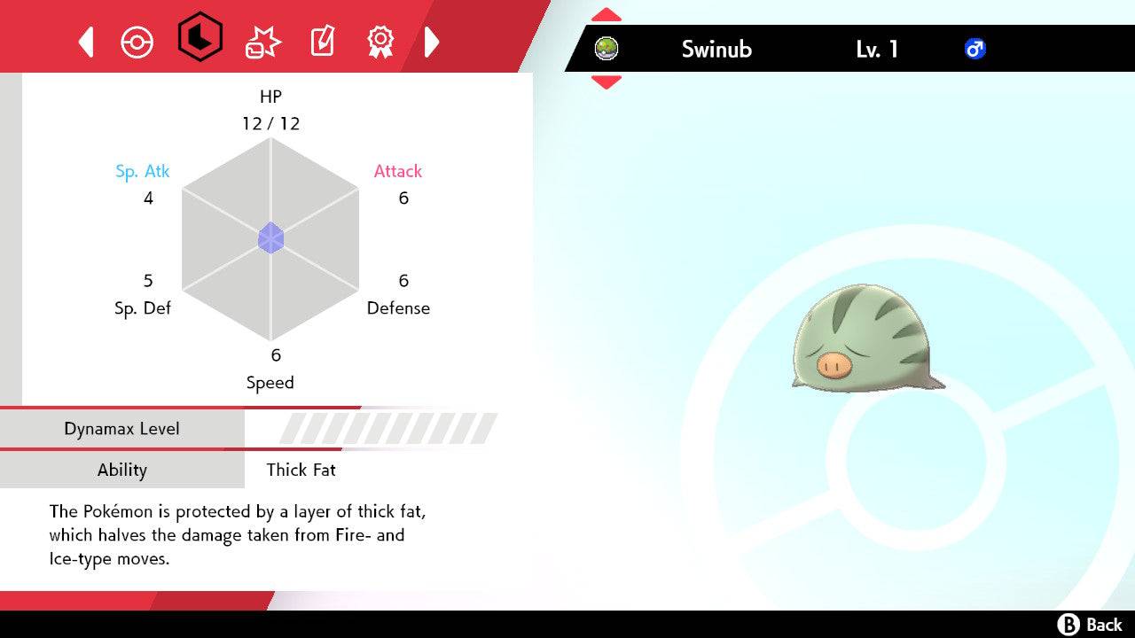 Pokemon Sword and Shield Shiny Swinub 6IV-EV Trained - Pokemon4Ever