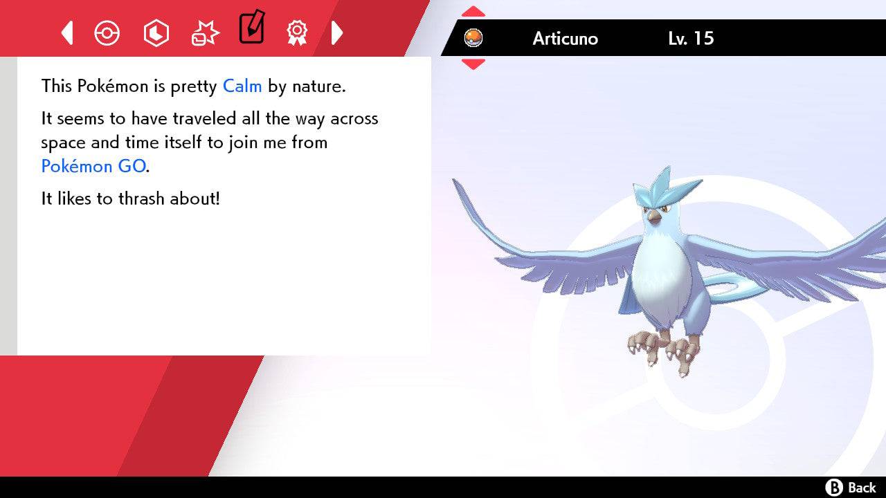 Pokemon Sword and Shield Ultra Shiny Articuno 6IV-EV Trained