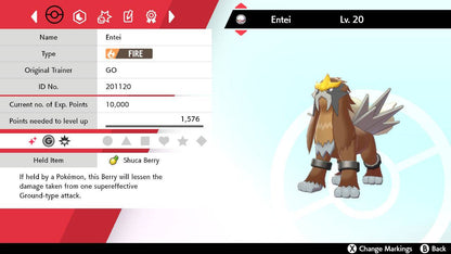 Pokemon Sword and Shield Ultra Shiny Entei 6IV-EV Trained - Pokemon4Ever