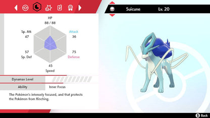 Pokemon Sword and Shield Ultra Shiny Suicune 6IV-EV Trained - Pokemon4Ever