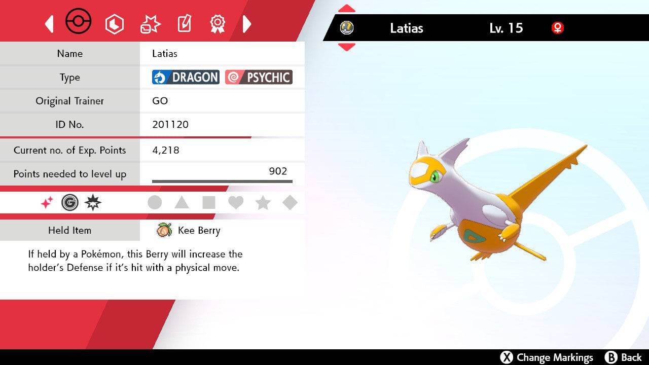 Pokemon Sword and Shield Ultra Shiny Latias 6IV-EV Trained - Pokemon4Ever