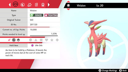 Pokemon Sword and Shield Ultra Shiny Virizion 6IV-EV Trained - Pokemon4Ever