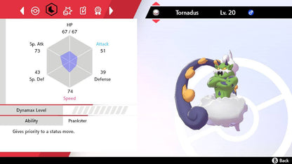 Pokemon Sword and Shield Ultra Shiny Tornadus 6IV-EV Trained - Pokemon4Ever