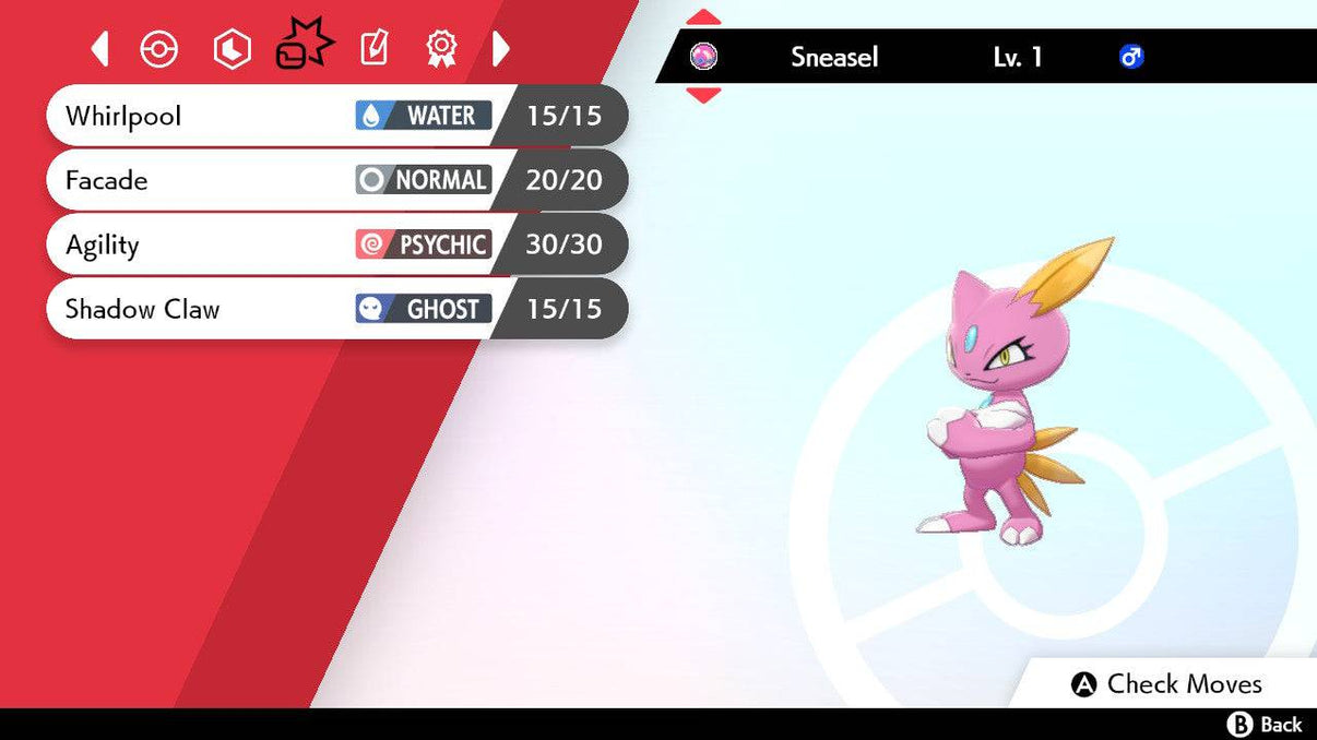 Pokemon Sword and Shield Shiny Sneasel 6IVEV Trained Pokemon4Ever