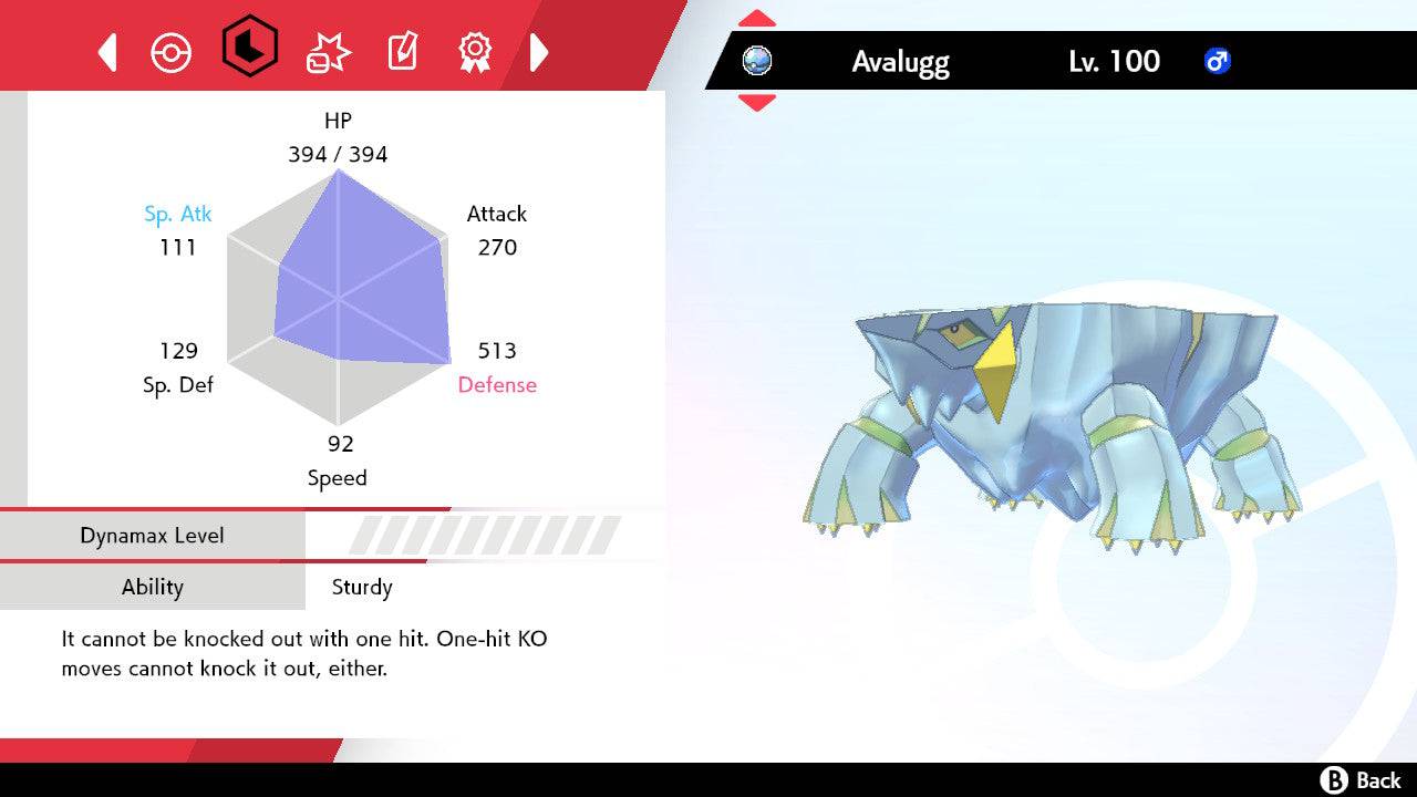 Pokemon Sword and Shield Shiny Avalugg 6IV-EV Trained - Pokemon4Ever