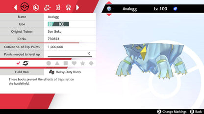 Pokemon Sword and Shield Shiny Avalugg 6IV-EV Trained - Pokemon4Ever