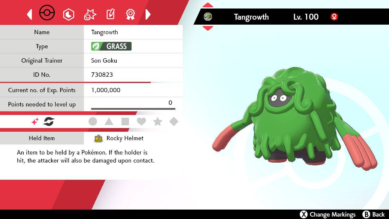 Pokemon Sword and Shield Shiny Tangrowth 6IV-EV Trained - Pokemon4Ever