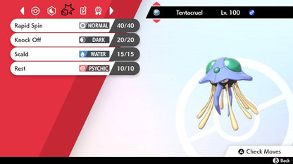 Pokemon Sword and Shield Shiny Tentacruel 6IV-EV Trained - Pokemon4Ever