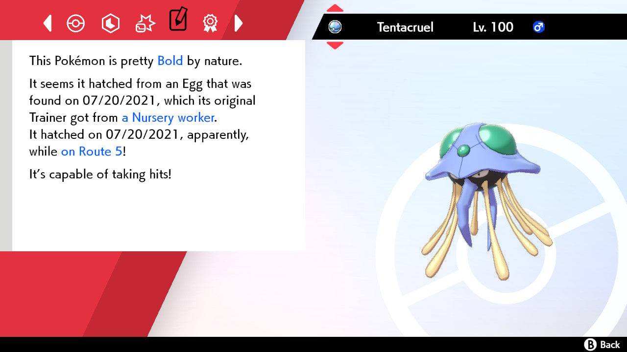 Pokemon Sword and Shield Shiny Tentacruel 6IV-EV Trained - Pokemon4Ever