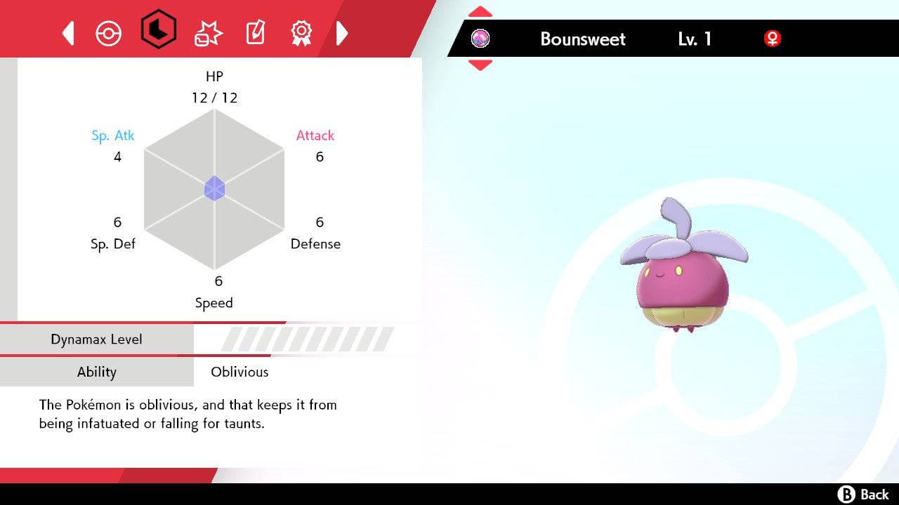 Pokemon Sword and Shield Shiny Bounsweet 6IV-EV Trained - Pokemon4Ever