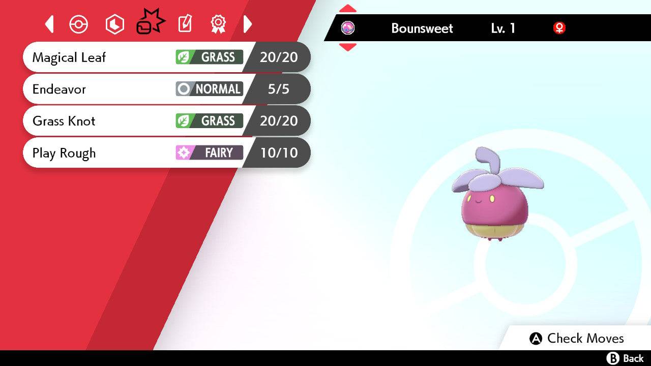 Pokemon Sword and Shield Shiny Bounsweet 6IV-EV Trained - Pokemon4Ever