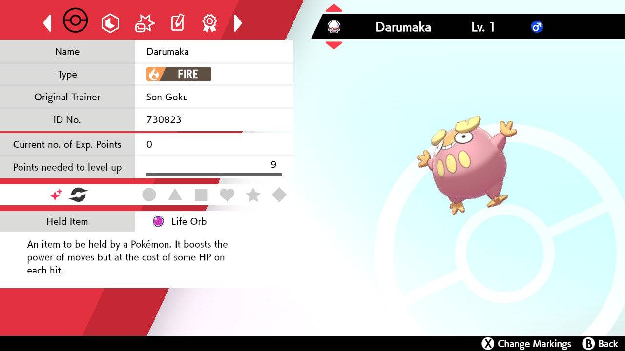 Pokemon Sword and Shield Shiny Darumaka 6IV-EV Trained - Pokemon4Ever