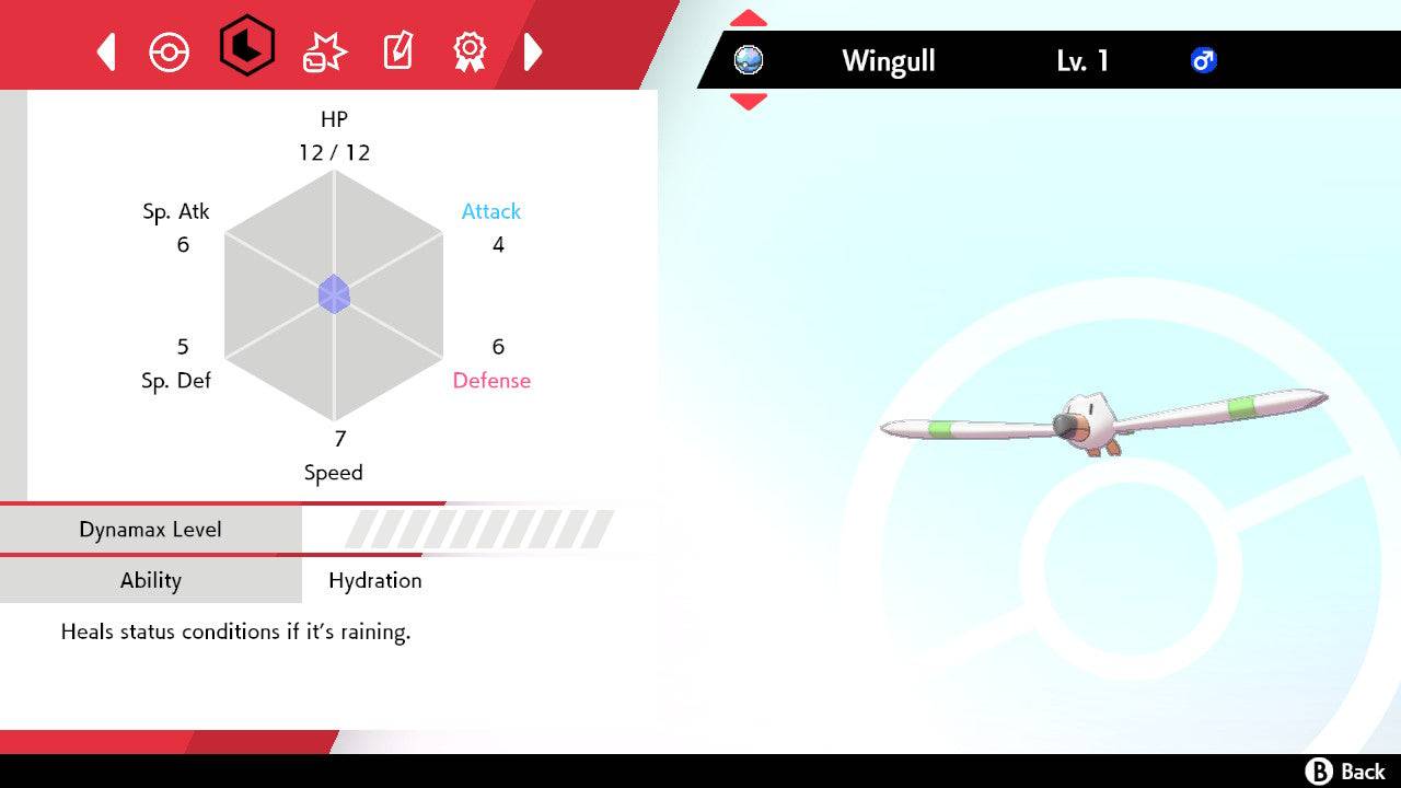 Pokemon Sword and Shield Shiny Wingull 6IV-EV Trained - Pokemon4Ever