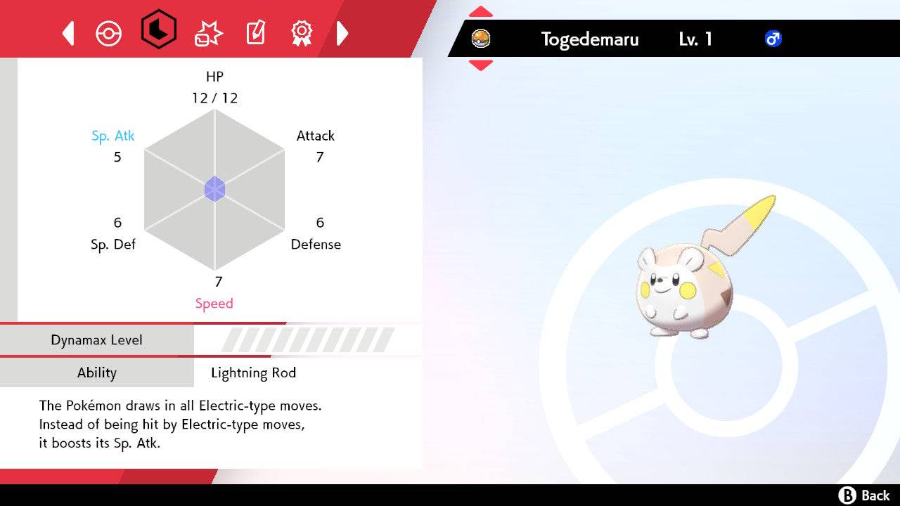 Pokemon Sword and Shield Ultra Shiny Togedemaru 6IV-EV Trained - Pokemon4Ever