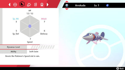 Pokemon Sword and Shield Ultra Shiny Arrokuda 6IV-EV Trained - Pokemon4Ever