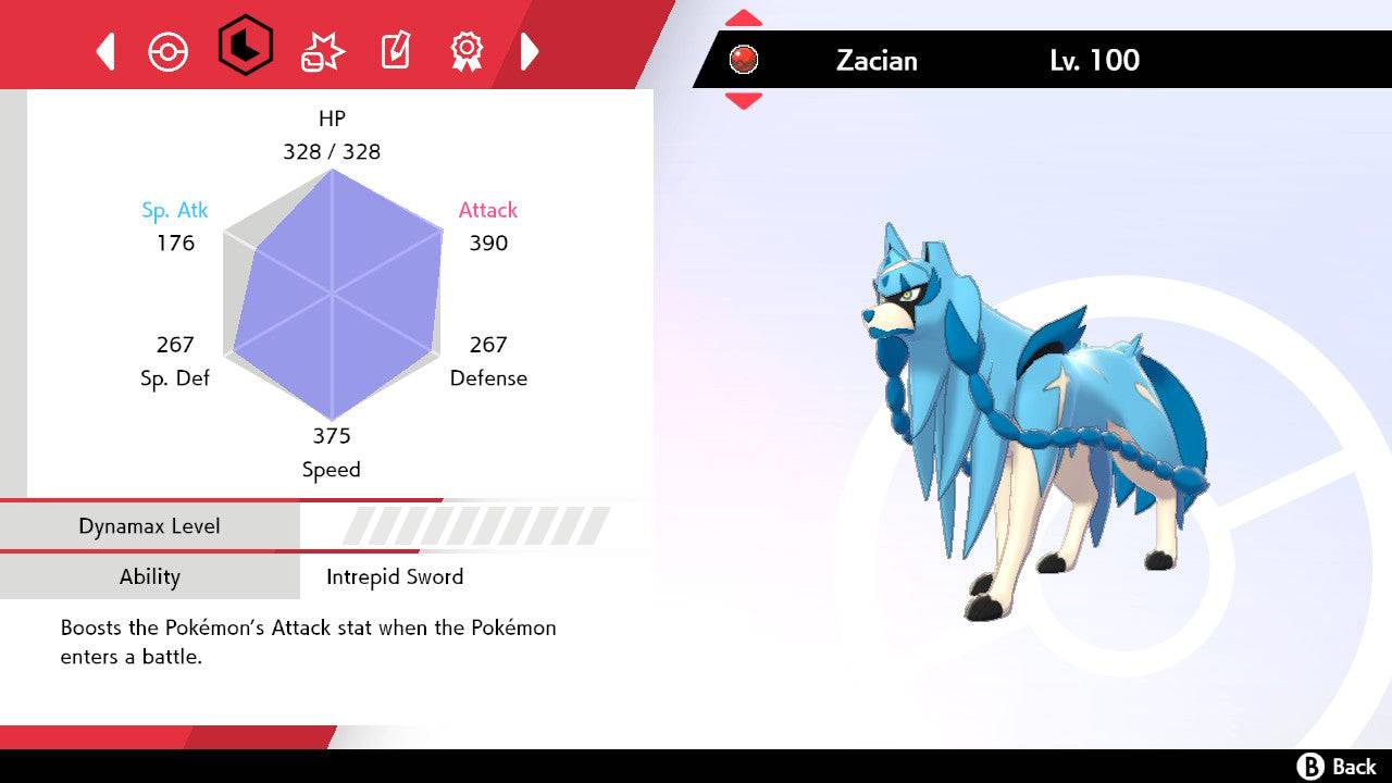 Pokemon Sword and Shield Ultra Shiny Zacian 6IV-EV Trained - Pokemon4Ever